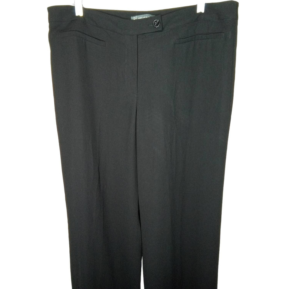 Adrianna Pappel Black Wide Leg Flat Front Dress Pants - 12